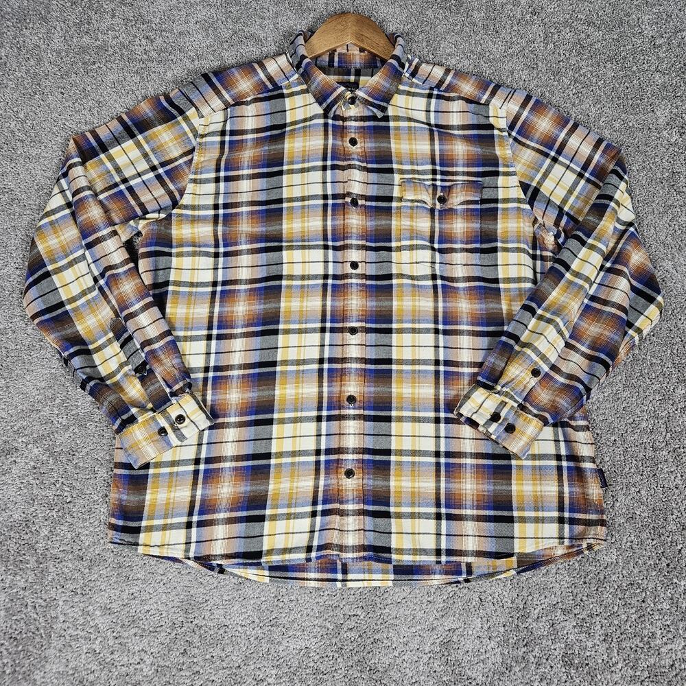 Patagonia Lightweight Fjord Flannel Shirt Men's XL Orange Plaid Gorpcore 54020